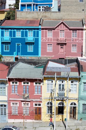 Traditional colourful houses, Valparaiso, UNESCO World Heritage Site, Chile, South America Stock Photo - Rights-Managed, Code: 841-03489822