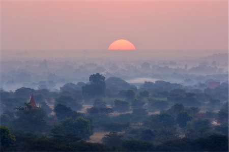 Sunrise, Bagan (Pagan), Myanmar (Birma), Asien Stockbilder - Lizenzpflichtiges, Bildnummer: 841-03490138