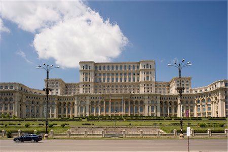 southern european architecture - The Palace of Parliament, former president Ceaucescu's House of the People, Bucharest, Romania, Europe Stock Photo - Rights-Managed, Code: 841-03505058