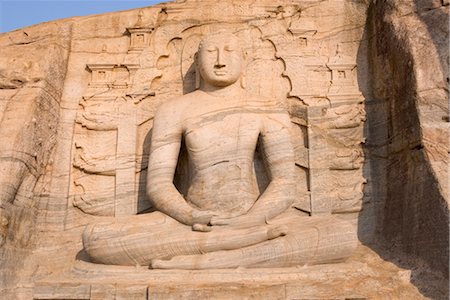 polonnaruwa - Rock carved granite image of the seated Buddha, Gal Vihara, Polonnaruwa (Polonnaruva), UNESCO World Heritage Site, Sri Lanka, Asia Stock Photo - Rights-Managed, Code: 841-03505120