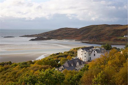 Blick über den Sandstrand Morar, Sound of Sleat, Morar, Highlands, Schottland, Vereinigtes Königreich, Europa Silber Stockbilder - Lizenzpflichtiges, Bildnummer: 841-03505261