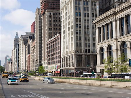 sunny chicago - South Michigan Avenue, Chicago, Illinois, United States of America, North America Stock Photo - Rights-Managed, Code: 841-03505281