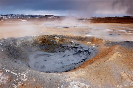 schlammpfütze - Mudpots bei Namaskard geothermales Gebiet (Namafjall-Hverarond), in der Nähe von Lake Myvatn und Reykjahlid, North Iceland, Island, Polarregionen Stockbilder - Lizenzpflichtiges, Bildnummer: 841-03507769