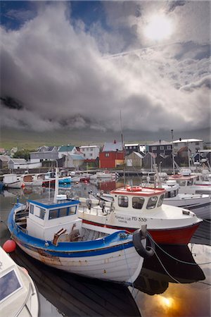 Small fishing harbour at Leirvik, Eysturoy, Faroe Islands (Faroes), Denmark, Europe Stock Photo - Rights-Managed, Code: 841-03507806