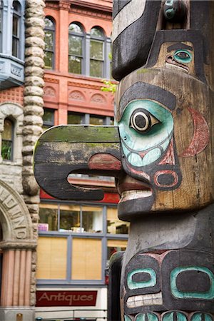 Totem Pole in Pioneer Square, Seattle, Washington State, United States of America, North America Foto de stock - Con derechos protegidos, Código: 841-03507963