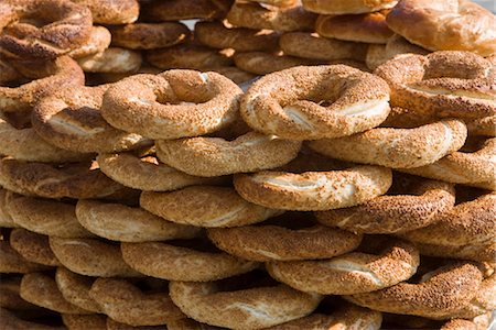 Traditional Turkish bagels with sesame seeds for sale, Istanbul, Turkey, Europe Foto de stock - Con derechos protegidos, Código: 841-03508009