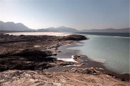 Lac Assal, the lowest point on the African continent and the most saline body of water on earth, Djibouti, Africa Stock Photo - Rights-Managed, Code: 841-03502438