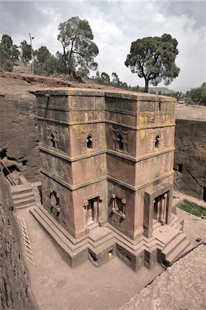 The rock-hewn church of Bet Giyorgis (St. George), in Lalibela, UNESCO World Heritage Site, Ethiopia, Africa Stock Photo - Rights-Managed, Code: 841-03502456