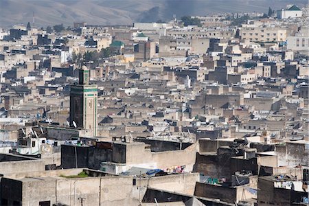 simsearch:841-05784674,k - City view with minaret, Medina, Fez, Morocco, North Africa, Africa Foto de stock - Con derechos protegidos, Código: 841-03502496