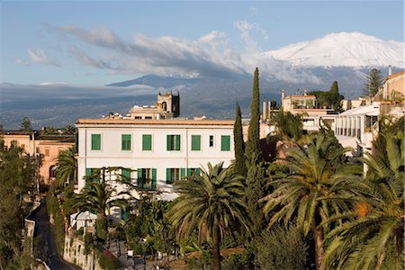 Mount Etna volcano from Taormina, Sicily, Italy, Europe Stock Photo - Rights-Managed, Code: 841-03502535