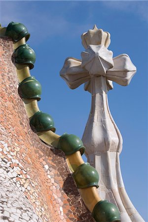 Auf dem Dach, Casa Batlo, Barcelona, Katalonien, Spanien, Europa Stockbilder - Lizenzpflichtiges, Bildnummer: 841-03502549