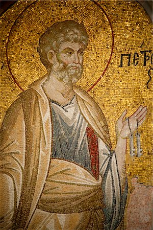 simsearch:841-03056408,k - Mosaic of St. Peter, Church of St. Saviour in Chora, Istanbul, Turkey, Europe Stock Photo - Rights-Managed, Code: 841-03502629