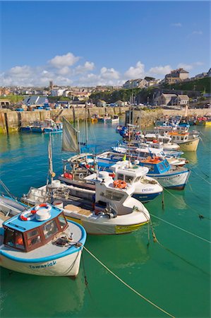 simsearch:841-05796058,k - Small fishing boats in the harbour at high tide, Newquay, North Cornwall, England, United Kingdom, Europe Stock Photo - Rights-Managed, Code: 841-03517203