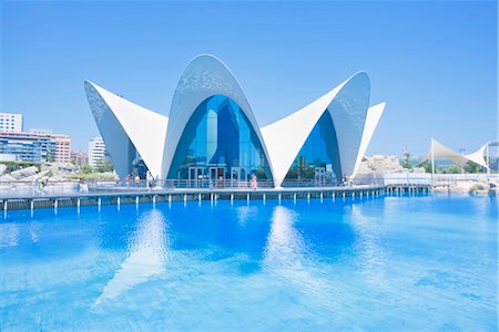 santiago calatrava architecture - Oceanografic, City of Arts and Sciences, Valencia, Comunidad Autonoma de Valencia, Spain, Europe Stock Photo - Rights-Managed, Code: 841-03517309