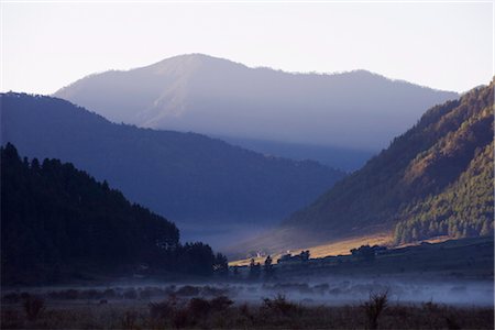 Mist in Phobjikha Valley, Bhutan, Himalayas, Asia Foto de stock - Con derechos protegidos, Código: 841-03517459