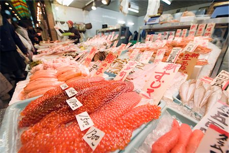 Salmon sushi roe at Nishiki food market, Kyoto, Japan, Asia Stock Photo - Rights-Managed, Code: 841-03517534