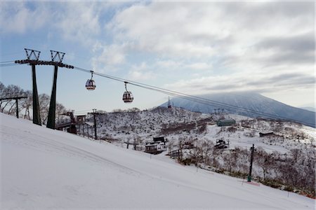 funiculares - Téléphérique de la station de ski de Niseko, Hokkaido, Japon, Asie Photographie de stock - Rights-Managed, Code: 841-03517542