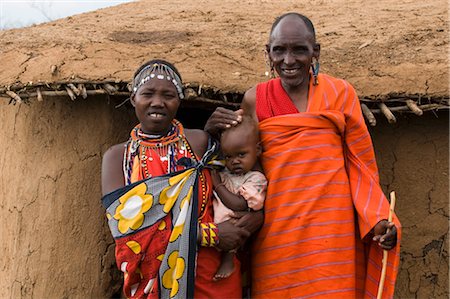 Masai family, Masai Mara, Kenya, East Africa, Africa Foto de stock - Con derechos protegidos, Código: 841-03517598