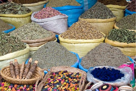 spice market marrakech - Herbs and spices for sale in the souk, Marrakech (Marrakesh), Morocco, North Africa, Africa Stock Photo - Rights-Managed, Code: 841-03517881