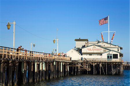 santa barbara usa - Stearns Wharf, Santa Barbara Harbor, California, United States of America, North America Foto de stock - Con derechos protegidos, Código: 841-03517904