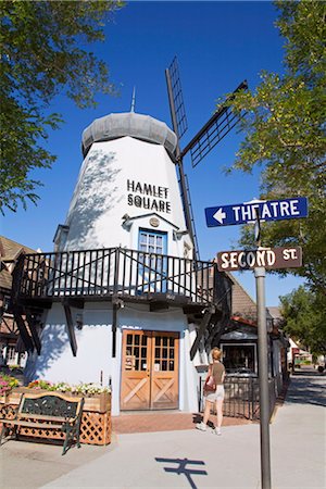 solvang usa - Windmill in Hamlet Square, Solvang, Santa Barbara County, Central California, United States of America, North America Stock Photo - Rights-Managed, Code: 841-03517909