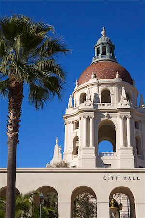 prefeitura do município - City Hall, Pasadena, Los Angeles, California, United States of America, North America Foto de stock - Direito Controlado, Número: 841-03517937