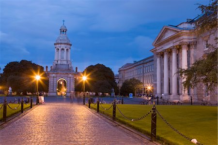 Trinity College, en début de soirée, Dublin, Irlande, Europe Photographie de stock - Rights-Managed, Code: 841-03518051