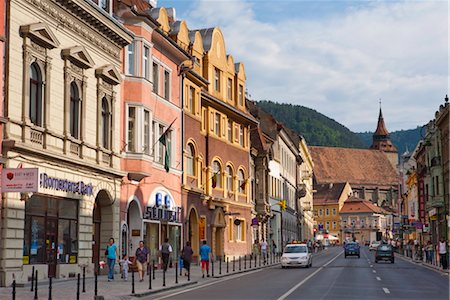 rumania - Republicii Street, Brasov, Transylvania, Romania, Europe Foto de stock - Con derechos protegidos, Código: 841-03518184