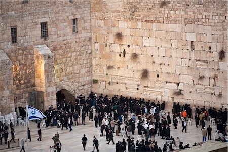 Fidèles au mur des lamentations, Jérusalem, Israël, Moyen-Orient Photographie de stock - Rights-Managed, Code: 841-03518468