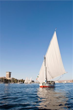 Felucca sailing on the River Nile near Aswan, Egypt, North Africa, Africa Foto de stock - Con derechos protegidos, Código: 841-03518495