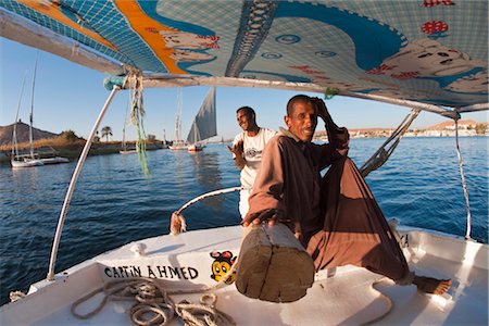 Felucca sailing on the River Nile near Aswan, Egypt, North Africa, Africa Foto de stock - Con derechos protegidos, Código: 841-03518497