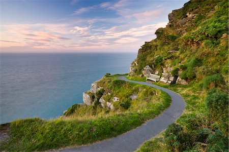 simsearch:841-03518621,k - Clifftop footpath at Valley of the Rocks, Exmoor National Park, Devon, England, United Kingdom, Europe Foto de stock - Con derechos protegidos, Código: 841-03518640