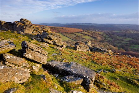 Sonnendurchflutetes Granit Felsen am Hound Tor, Dartmoor Nationalpark, Devon, England, Vereinigtes Königreich, Europa Stockbilder - Lizenzpflichtiges, Bildnummer: 841-03518696
