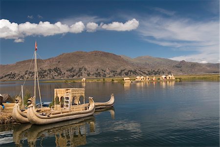 Les îles flottantes des Uros personnes, lac Titicaca, au Pérou, Amérique du Sud Photographie de stock - Rights-Managed, Code: 841-03518768