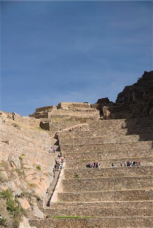 simsearch:841-03675526,k - Tourists on huge stone terraces in the Inca ruins of Ollantaytambo, The Sacred Valley, Peru, South America Stock Photo - Rights-Managed, Code: 841-03518775