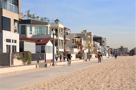 santa monica beach - Santa Monica, Beach Houses, Promenade, Los Angeles, California, United States of America, North America Stock Photo - Rights-Managed, Code: 841-03518836