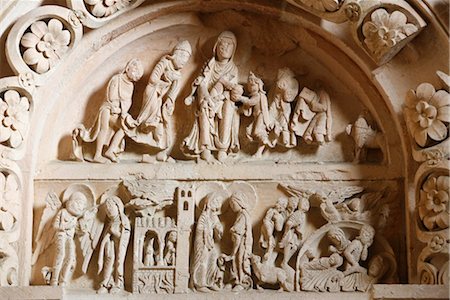 Tympan du narthex, Basilique de Vézelay, patrimoine mondial de l'UNESCO, Vézelay, Yonne, Bourgogne, France, Europe Photographie de stock - Rights-Managed, Code: 841-03519001