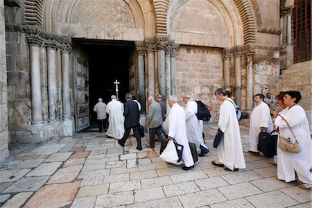 peregrinación - Pilgrims, Church of the Holy Sepulchre, Old City, Jerusalem, Israel, Middle East Foto de stock - Con derechos protegidos, Código: 841-03519019