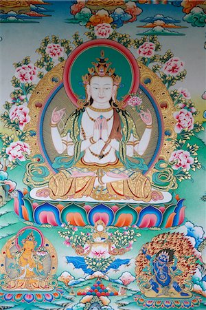 Painting of Avalokitesvara, the Buddha of Compassion, Kathmandu, Nepal,  Asia Stock Photo - Rights-Managed, Code: 841-03519050