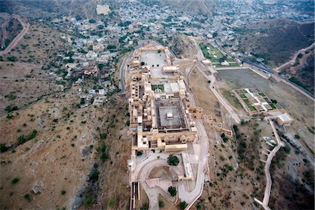 Amber Palast und Dorf des Bernsteins in den Aravali Hills, Rajasthan, Indien, Asien Stockbilder - Lizenzpflichtiges, Bildnummer: 841-03520038