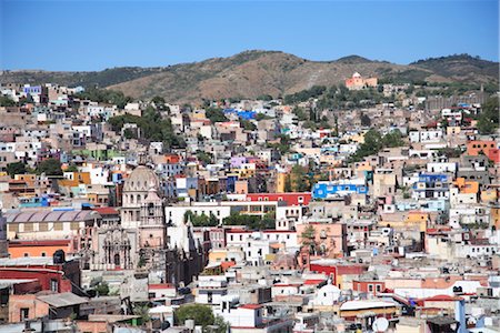 Vue d'ensemble, architecture coloniale, Guanajuato, patrimoine mondial de l'UNESCO, état de Guanajuato, au Mexique, en Amérique du Nord Photographie de stock - Rights-Managed, Code: 841-03520045