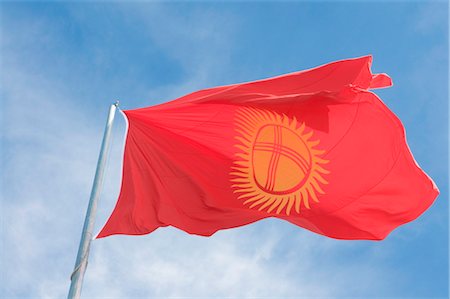 fahne - Flag-Ala-Too-Platz, Bishkek, Kirgisien, Zentralasien, Asia Stockbilder - Lizenzpflichtiges, Bildnummer: 841-03520097