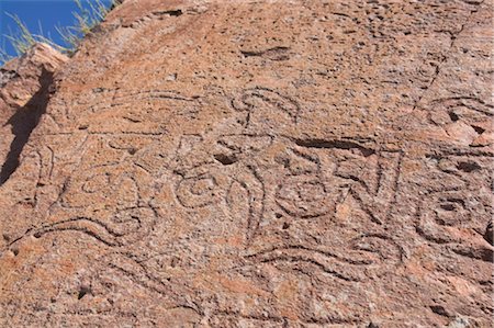 rock art on cliffs - Buddhist rock carvings, Tamagaly Das, Kazakhstan, Central Asia, Asia Stock Photo - Rights-Managed, Code: 841-03520104