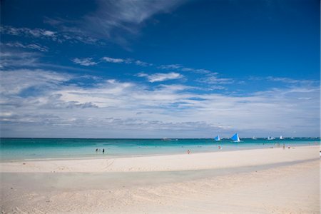 sailboat on the beach - White Beach, one of the best white sand beaches in the world, Boracay, Aklan, Philippines, Southeast Asia Stock Photo - Rights-Managed, Code: 841-03520235