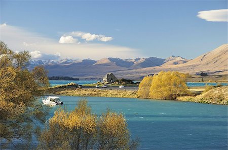 Church of the Good Shepherd, Lake Tekapo, Canterbury, South Island, New Zealand, Pacific Fotografie stock - Rights-Managed, Codice: 841-03674256