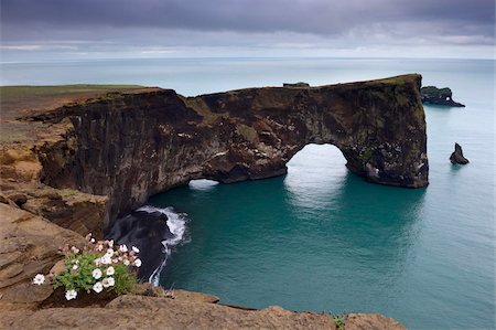 dyrholaey - Dyrholaey natural arch, the southernmost point in Iceland, near Vik, in the south of Iceland (Sudurland), Iceland, Polar Regions Stock Photo - Rights-Managed, Code: 841-03674730