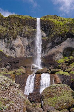 simsearch:841-03674773,k - Logiciels libres, une chute d'eau Sidu, à l'est de Kirkjubaejarklaustur, South Iceland (Sudurland), l'Islande, les régions polaires Photographie de stock - Rights-Managed, Code: 841-03674733