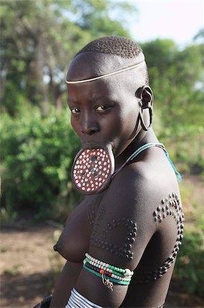ethiopia - Young Mursi woman, Omo Valley, Ethiopia, Africa Stock Photo - Rights-Managed, Code: 841-03674818