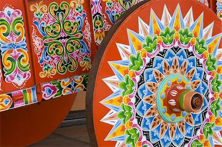 floral design - Decorative ox-cart in Sarchi Village, Central Highlands, Costa Rica, Central America Stock Photo - Rights-Managed, Code: 841-03674844