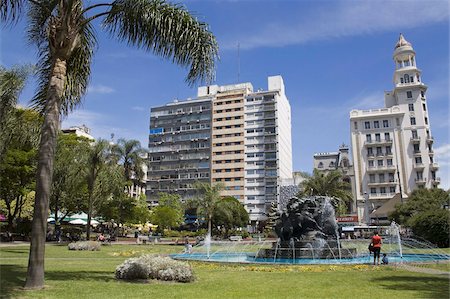 Plaza Fabini fountain, city center, Montevideo, Uruguay, South America Stock Photo - Rights-Managed, Code: 841-03674891